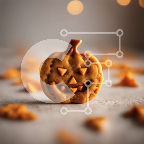 Σετ των 2 Intra Συλλεκτικό Ξύλινο Παζλ Plywood  4mm - Μπισκότο σε σχήμα κολοκύθας σε πορτοκαλί φόντο Σε Ξύλινο Κουτί - Διαστάσεις: 10x10 cm – 25 κομμάτια