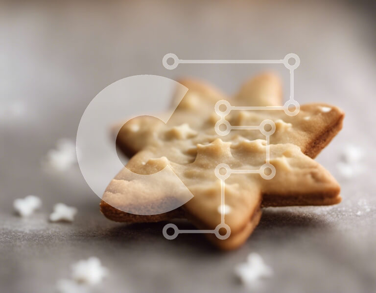 Σετ των 2 Intra Συλλεκτικό Ξύλινο Παζλ Plywood  4mm - Μπισκότο σε σχήμα αστεριού πάνω σε νιφάδες χιονιού Σε Ξύλινο Κουτί - Διαστάσεις: 10x10 cm – 25 κομμάτια