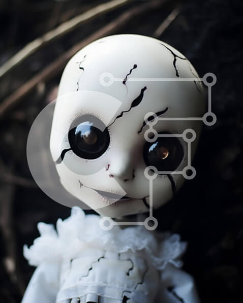 Intra Συλλεκτικό Ξύλινο Παζλ Plywood  4mm - Κούκλα που κάθεται στο έδαφος με τα μάτια κλειστά Σε Ξύλινο Κουτί - Διαστάσεις Puzzle: 10x10 cm – 25 κομμάτια