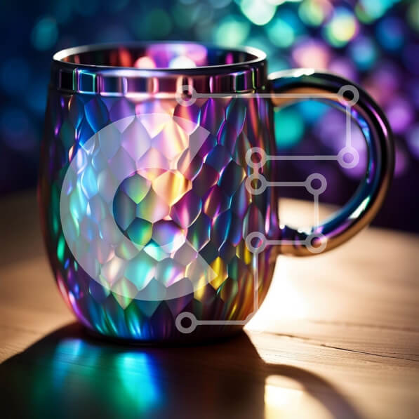 Intra Συλλεκτικό Ξύλινο Παζλ Plywood  4mm - Ζωντανή κούπα με γυαλιστερή μεταλλική ζυγαριά σε ξύλινο τραπέζι Σε Ξύλινο Κουτί - Διαστάσεις: 10x10 cm – 25 κομμάτια