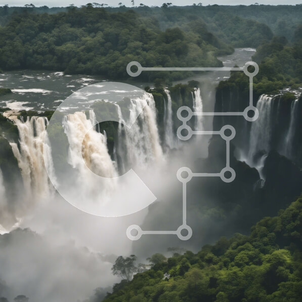 Intra Συλλεκτικό Ξύλινο Παζλ Plywood  4mm - Όμορφος καταρράκτης σε ένα πυκνό δάσος Σε Ξύλινο Κουτί - Διαστάσεις: 10x10 cm – 25 κομμάτια