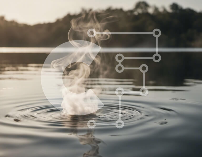 Intra Συλλεκτικό Ξύλινο Παζλ Plywood  4mm - Μυστηριώδης λίμνη με ατμό που ανεβαίνει Σε Ξύλινο Κουτί - Διαστάσεις: 10x10 cm – 25 κομμάτια