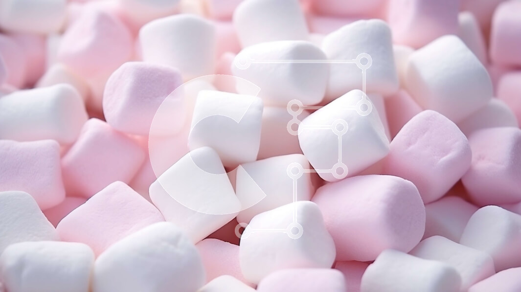 Σετ των 2 Intra Συλλεκτικό Ξύλινο Παζλ Plywood  4mm - Άποψη από κοντά των λευκών και ροζ Marshmallows Σε Ξύλινο Κουτί - Διαστάσεις: 10x10 cm – 25 κομμάτια