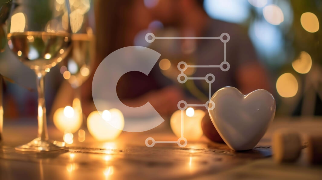 Intra Συλλεκτικό Ξύλινο Παζλ Plywood  4mm - Ρομαντικό ζευγάρι που φιλιέται στο δείπνο υπό το φως των κεριών Σε Ξύλινο Κουτί - Διαστάσεις Puzzle: 10x10 cm – 25 κομμάτια