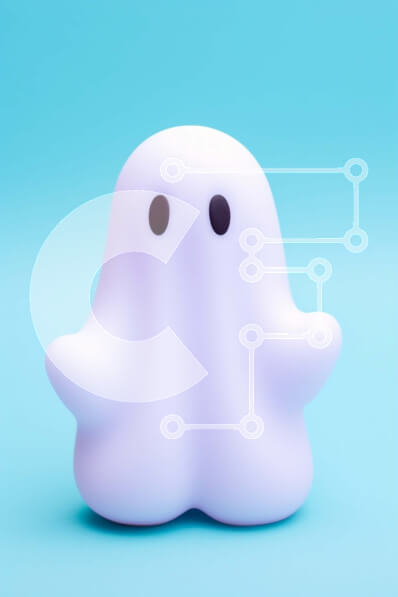 Intra Συλλεκτικό Ξύλινο Παζλ Plywood  4mm - Λευκό παιχνίδι φάντασμα σε μπλε φόντο Σε Ξύλινο Κουτί - Διαστάσεις Puzzle: 10x10 cm – 25 κομμάτια