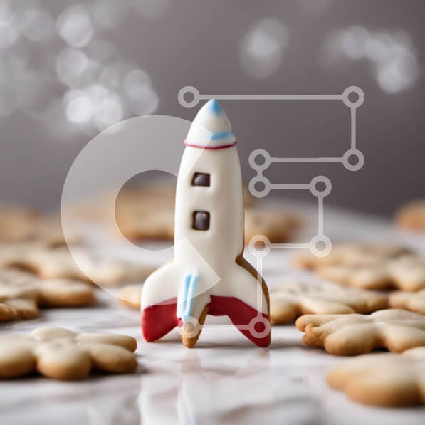 Σετ των 2 Intra Συλλεκτικό Ξύλινο Παζλ Plywood  4mm - Μπισκότο σε σχήμα ρόκας με White Frosting και Blue Sprinkles Σε Ξύλινο Κουτί - Διαστάσεις: 10x10 cm – 25 κομμάτια