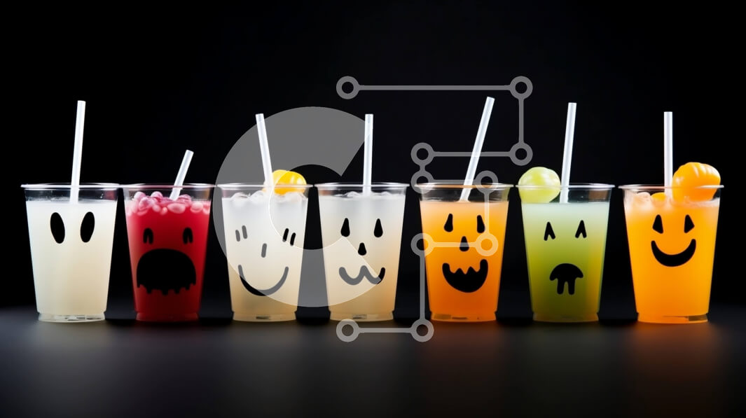 Σετ των 2 Intra Συλλεκτικό Ξύλινο Παζλ Plywood  4mm - Πολύχρωμα ποτά με χαμογελαστά πρόσωπα Σε Ξύλινο Κουτί - Διαστάσεις: 10x10 cm – 25 κομμάτια