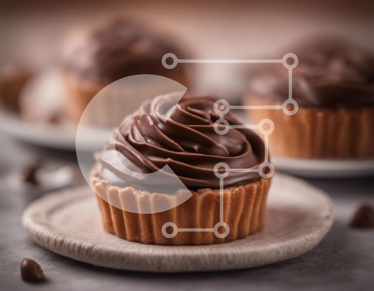 Σετ των 2 Intra Συλλεκτικό Ξύλινο Παζλ Plywood  4mm - Cupcakes σοκολάτας με παγωμένο σοκολάτα Σε Ξύλινο Κουτί - Διαστάσεις: 10x10 cm – 25 κομμάτια