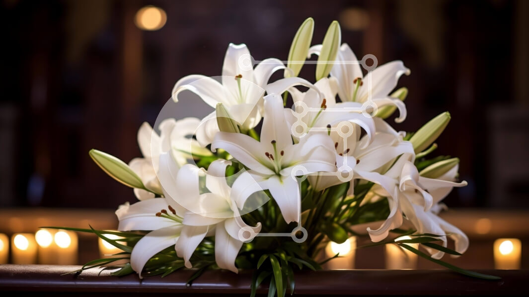 Intra Συλλεκτικό Ξύλινο Παζλ Plywood  4mm - Βάζο με λευκά κρίνα με αναμμένα κεριά Σε Ξύλινο Κουτί - Διαστάσεις Puzzle: 10x10 cm – 25 κομμάτια