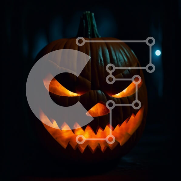 Intra Συλλεκτικό Ξύλινο Παζλ Plywood  4mm - Απόκοσμη αποκριάτικη διακόσμηση - σκαλιστή κολοκύθα με τρομακτικό πρόσωπο Σε Ξύλινο Κουτί - Διαστάσεις: 10x10 cm – 25 κομμάτια