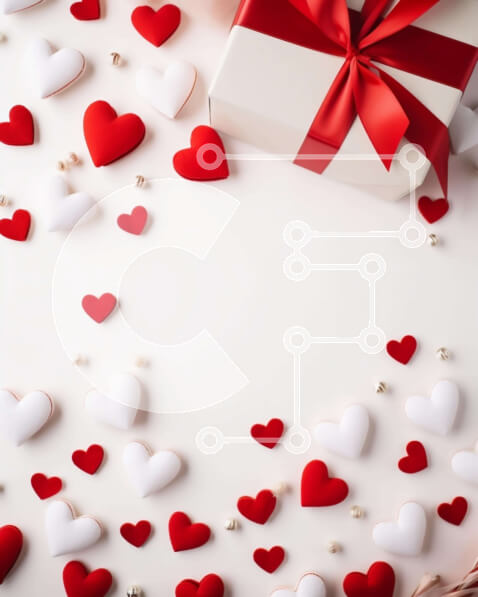 Intra Συλλεκτικό Ξύλινο Παζλ Plywood  4mm - Κουτί δώρου για την ημέρα του Αγίου Βαλεντίνου με καρδιές και τριαντάφυλλα σε άσπρο φόντο Σε Ξύλινο Κουτί - Διαστάσεις: 10x10 cm – 25 κομμάτια