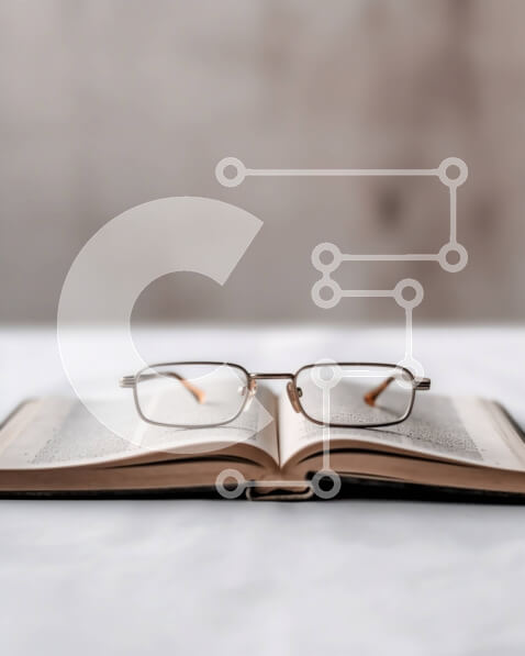 Intra Συλλεκτικό Ξύλινο Παζλ Plywood  4mm - Μελετήστε και μάθετε με ένα ανοιχτό βιβλίο και γυαλιά σε ένα τραπέζι Σε Ξύλινο Κουτί - Διαστάσεις Puzzle: 10x10 cm – 25 κομμάτια