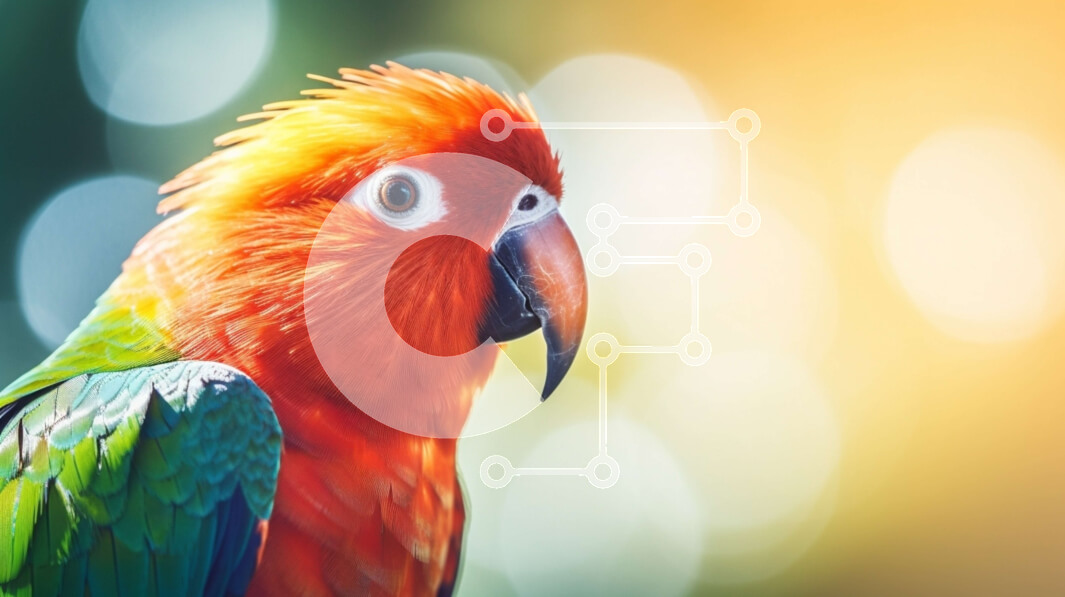 Σετ των 2 Intra Συλλεκτικό Ξύλινο Παζλ Plywood  4mm - Έντονα χρωματισμένος παπαγάλος σκαρφαλωμένος σε ένα κλαδί Σε Ξύλινο Κουτί - Διαστάσεις: 10x10 cm – 25 κομμάτια