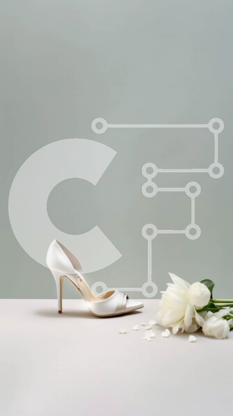 Intra Συλλεκτικό Ξύλινο Παζλ Plywood  4mm - Όμορφα λευκά σατέν ψηλοτάκουνα παπούτσια με λουράκι στον αστράγαλο και μυτερή μύτη Σε Ξύλινο Κουτί - Διαστάσεις Puzzle: 10x10 cm – 25 κομμάτια