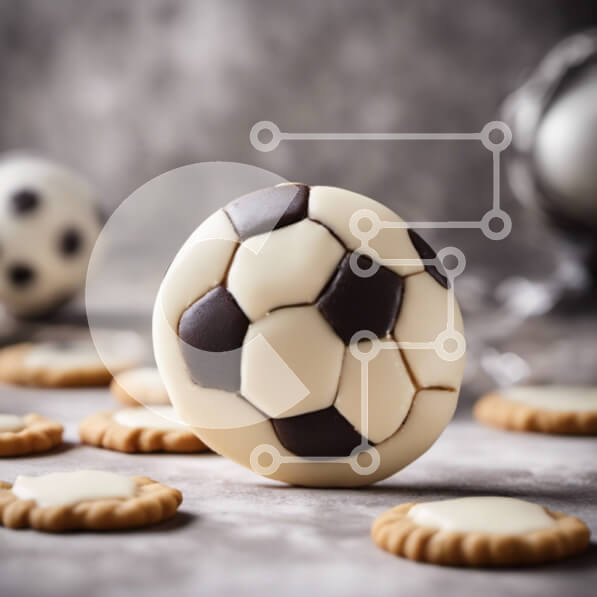 Σετ των 2 Intra Συλλεκτικό Ξύλινο Παζλ Plywood  4mm - Μπισκότο ποδοσφαίρου με σοκολάτα και λευκό παγωμένο Σε Ξύλινο Κουτί - Διαστάσεις: 10x10 cm – 25 κομμάτια