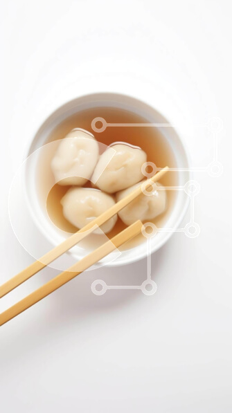 Intra Συλλεκτικό Ξύλινο Παζλ Plywood  4mm - Λευκό μπολ με ζυμαρικά και ξυλάκια Σε Ξύλινο Κουτί - Διαστάσεις: 10x10 cm – 25 κομμάτια