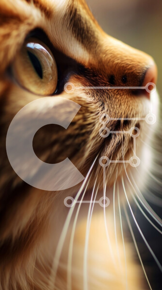 Σετ των 2 Intra Συλλεκτικό Ξύλινο Παζλ Plywood  4mm - Κοντινό πλάνο του προσώπου μιας γάτας με λαμπερή πορτοκαλί γούνα Σε Ξύλινο Κουτί - Διαστάσεις: 10x10 cm – 25 κομμάτια