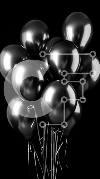 Intra Συλλεκτικό Ξύλινο Παζλ Plywood  4mm - Όμορφη εικόνα με μαύρα μπαλόνια που επιπλέουν στον αέρα Σε Ξύλινο Κουτί - Διαστάσεις Puzzle: 10x10 cm – 25 κομμάτια