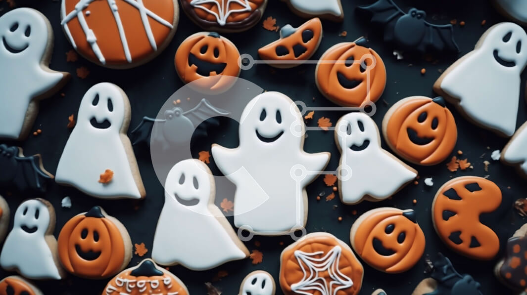 Σετ των 2 Intra Συλλεκτικό Ξύλινο Παζλ Plywood  4mm - Μπισκότα με θέμα το Halloween με διακοσμητικά φαντάσματα και νυχτερίδες Σε Ξύλινο Κουτί - Διαστάσεις: 10x10 cm – 25 κομμάτια