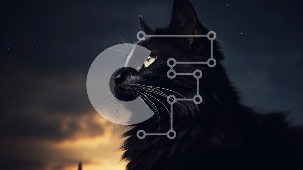 Σετ των 2 Intra Συλλεκτικό Ξύλινο Παζλ Plywood  4mm - Μυστηριώδης μαύρη γάτα στην ταράτσα τη νύχτα Σε Ξύλινο Κουτί - Διαστάσεις: 10x10 cm – 25 κομμάτια