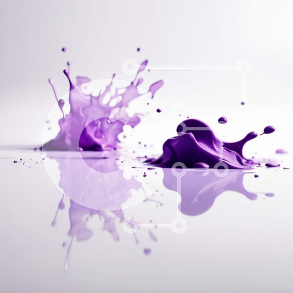 Intra Συλλεκτικό Ξύλινο Παζλ Plywood  4mm - Ζωντανή εικόνα μωβ υγρού που εκτοξεύεται σε λευκή επιφάνεια Σε Ξύλινο Κουτί - Διαστάσεις Puzzle: 10x10 cm – 25 κομμάτια