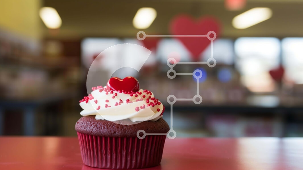 Σετ των 2 Intra Συλλεκτικό Ξύλινο Παζλ Plywood  4mm - Cupcake με Red Frosting και White Sprinkles στο τραπέζι Σε Ξύλινο Κουτί - Διαστάσεις: 10x10 cm – 25 κομμάτια