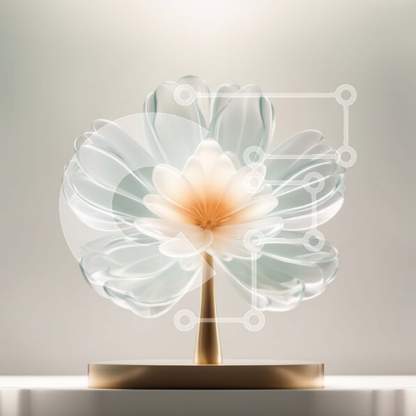 Intra Συλλεκτικό Ξύλινο Παζλ Plywood  4mm - Όμορφο λευκό και κίτρινο λουλούδι σε ένα βάθρο Σε Ξύλινο Κουτί - Διαστάσεις: 10x10 cm – 25 κομμάτια