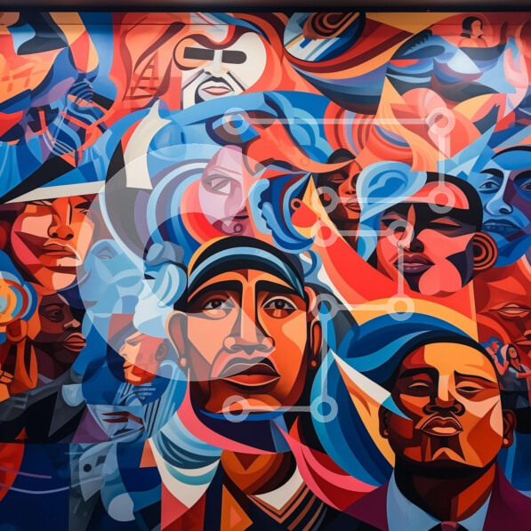 Intra Συλλεκτικό Ξύλινο Παζλ Plywood  4mm - Πολύχρωμη τοιχογραφία που απεικονίζει την ενότητα και τη διαφορετικότητα Σε Ξύλινο Κουτί - Διαστάσεις Puzzle: 10x10 cm – 25 κομμάτια