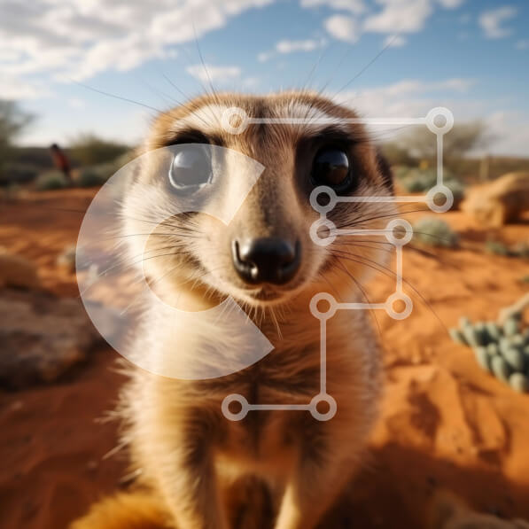 Intra Συλλεκτικό Ξύλινο Παζλ Plywood  4mm - Περίεργη Meerkat που κοιτάζει κατευθείαν στην κάμερα Σε Ξύλινο Κουτί - Διαστάσεις: 10x10 cm – 25 κομμάτια