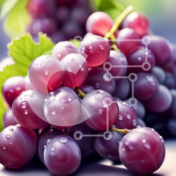 Σετ των 2 Intra Συλλεκτικό Ξύλινο Παζλ Plywood  4mm - Φρέσκα και ζουμερά μωβ σταφύλια με σταγόνες νερού Σε Ξύλινο Κουτί - Διαστάσεις: 10x10 cm – 25 κομμάτια