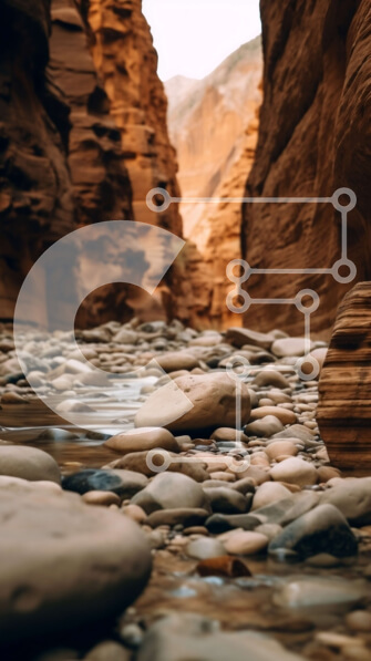 Σετ των 2 Intra Συλλεκτικό Ξύλινο Παζλ Plywood  4mm - Όμορφη εικόνα ενός βραχώδους φαραγγιού με ένα ρεύμα που τρέχει μέσα από αυτό Σε Ξύλινο Κουτί - Διαστάσεις: 10x10 cm – 25 κομμάτια