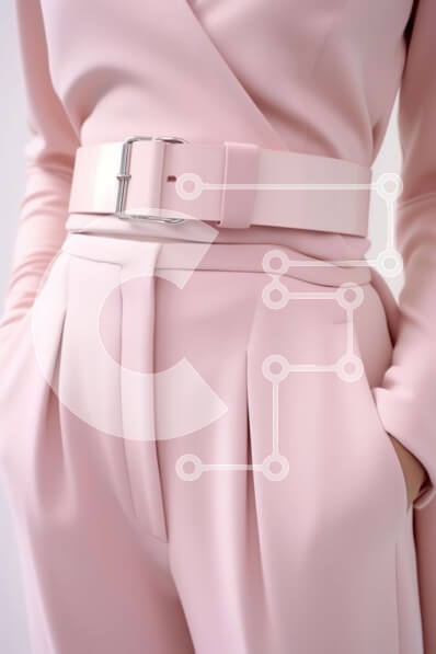 Intra Συλλεκτικό Ξύλινο Παζλ Plywood  4mm - Κομψή ροζ φόρμα με αγκράφα για τη ζώνη Σε Ξύλινο Κουτί - Διαστάσεις Puzzle: 10x10 cm – 25 κομμάτια