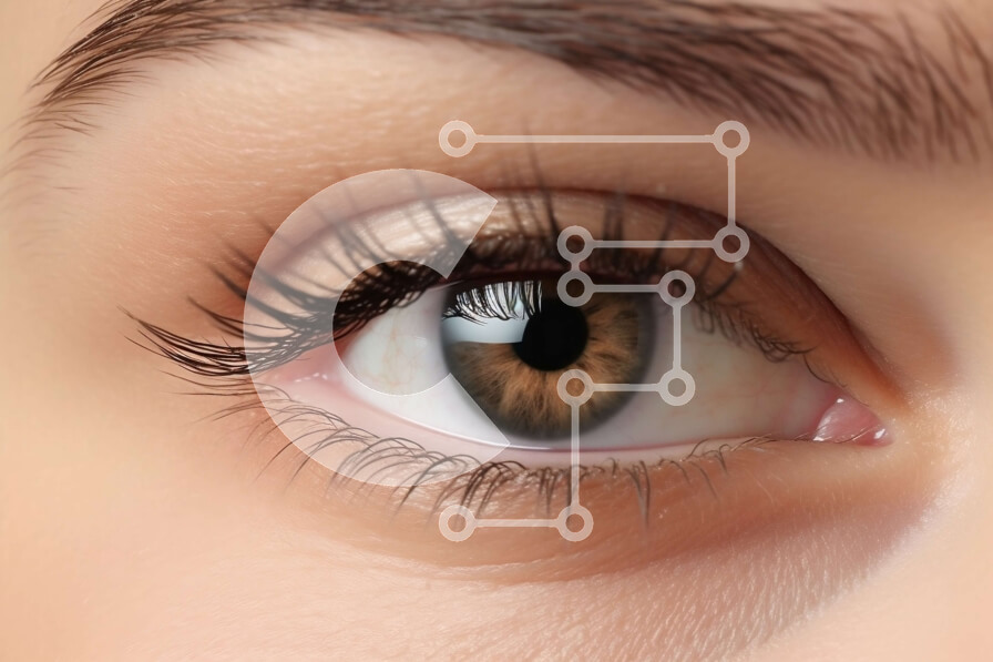 Intra Συλλεκτικό Ξύλινο Παζλ Plywood  4mm - Όμορφα καστανά μάτια με μακριές βλεφαρίδες Σε Ξύλινο Κουτί - Διαστάσεις Puzzle: 10x10 cm – 25 κομμάτια