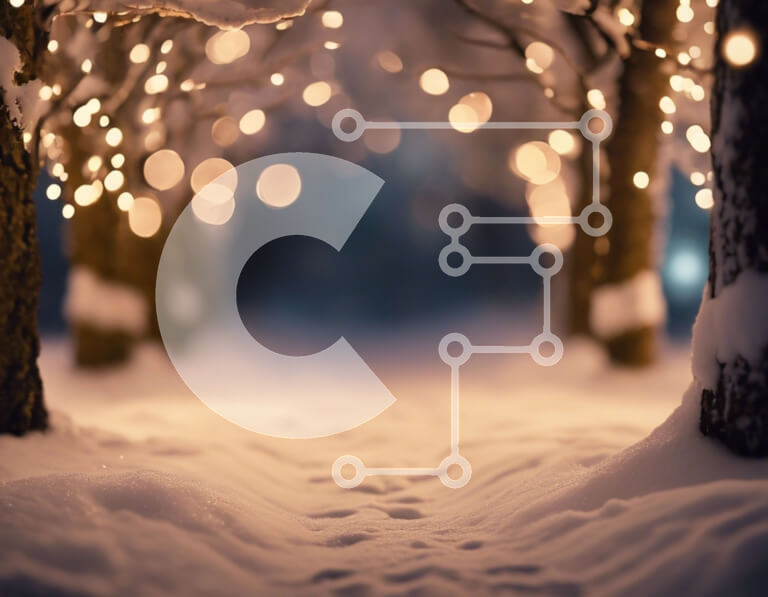 Intra Συλλεκτικό Ξύλινο Παζλ Plywood  4mm - Winter Wonderland: Snowy Path with Lit Trees Σε Ξύλινο Κουτί - Διαστάσεις Puzzle: 10x10 cm – 25 κομμάτια