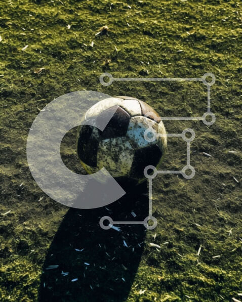 Intra Συλλεκτικό Ξύλινο Παζλ Plywood  4mm - Μπάλα ποδοσφαίρου σε ένα πράσινο γρασίδι Φωτογραφία Σε Ξύλινο Κουτί - Διαστάσεις Puzzle: 10x10 cm – 25 κομμάτια