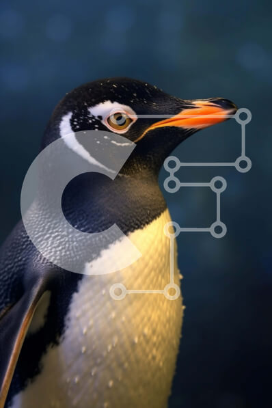 Σετ των 2 Intra Συλλεκτικό Ξύλινο Παζλ Plywood  4mm - Αξιολάτρευτη εικόνα του πιγκουίνου σε μια βραχώδη ακτή Σε Ξύλινο Κουτί - Διαστάσεις: 10x10 cm – 25 κομμάτια