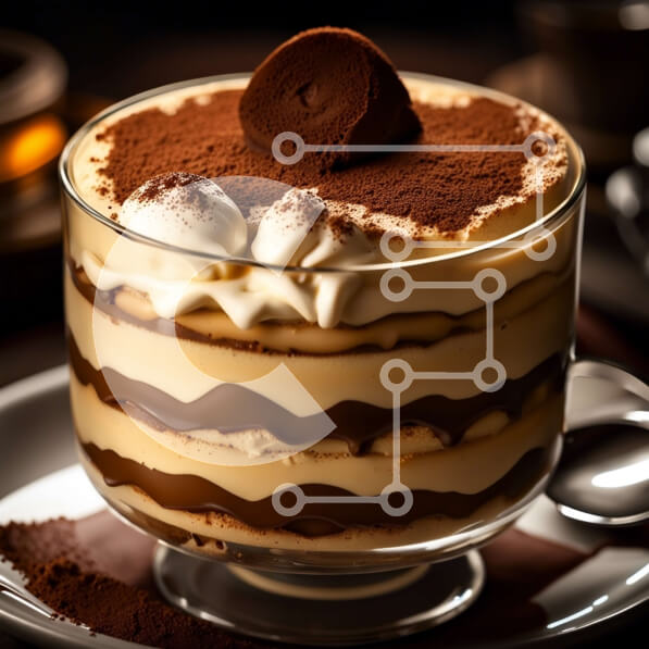 Σετ των 2 Intra Συλλεκτικό Ξύλινο Παζλ Plywood  4mm - Πεντανόστιμο επιδόρπιο πουτίγκας σοκολάτας σε διαφανές γυάλινο πιάτο Σε Ξύλινο Κουτί - Διαστάσεις: 10x10 cm – 25 κομμάτια