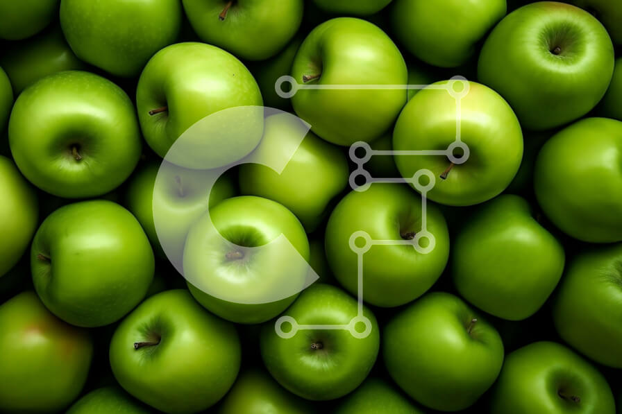 Σετ των 2 Intra Συλλεκτικό Ξύλινο Παζλ Plywood  4mm - Φρέσκα πράσινα μήλα σε ένα σωρό Σε Ξύλινο Κουτί - Διαστάσεις: 10x10 cm – 25 κομμάτια