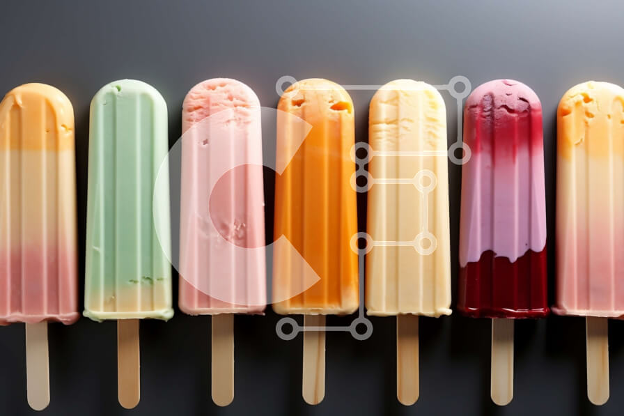 Σετ των 2 Intra Συλλεκτικό Ξύλινο Παζλ Plywood  4mm - Ομάδα πολύχρωμα Popsicles σε ραβδιά Σε Ξύλινο Κουτί - Διαστάσεις: 10x10 cm – 25 κομμάτια