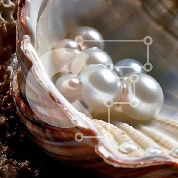 Intra Συλλεκτικό Ξύλινο Παζλ Plywood  4mm - Κοντινή εικόνα των Μαργαριταριών του γλυκού νερού σε ένα κοχύλι Σε Ξύλινο Κουτί - Διαστάσεις: 10x10 cm – 25 κομμάτια