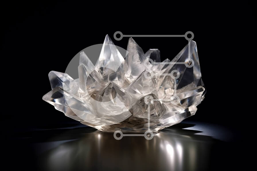 Intra Συλλεκτικό Ξύλινο Παζλ Plywood  4mm - Διαφανές κρύσταλλο με αιχμηρές άκρες σε μαύρη επιφάνεια Σε Ξύλινο Κουτί - Διαστάσεις: 10x10 cm – 25 κομμάτια