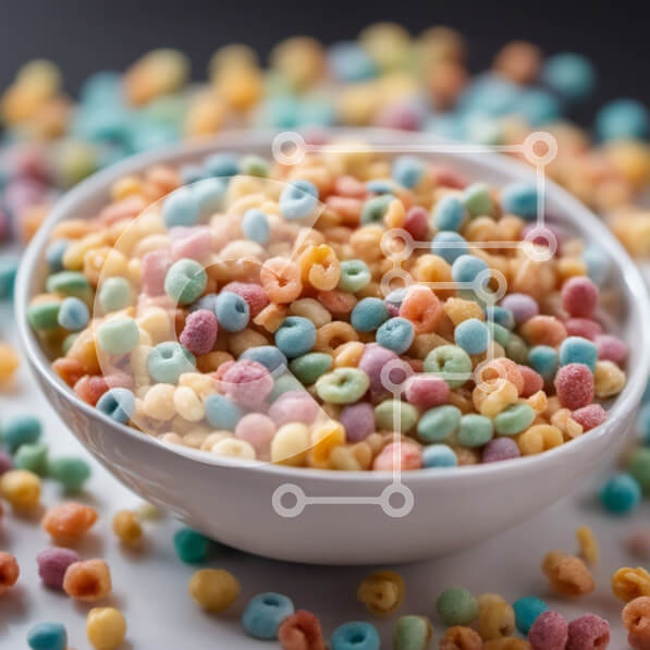 Σετ των 2 Intra Συλλεκτικό Ξύλινο Παζλ Plywood  4mm - Πολύχρωμα δημητριακά σε λευκό μπολ Σε Ξύλινο Κουτί - Διαστάσεις: 10x10 cm – 25 κομμάτια