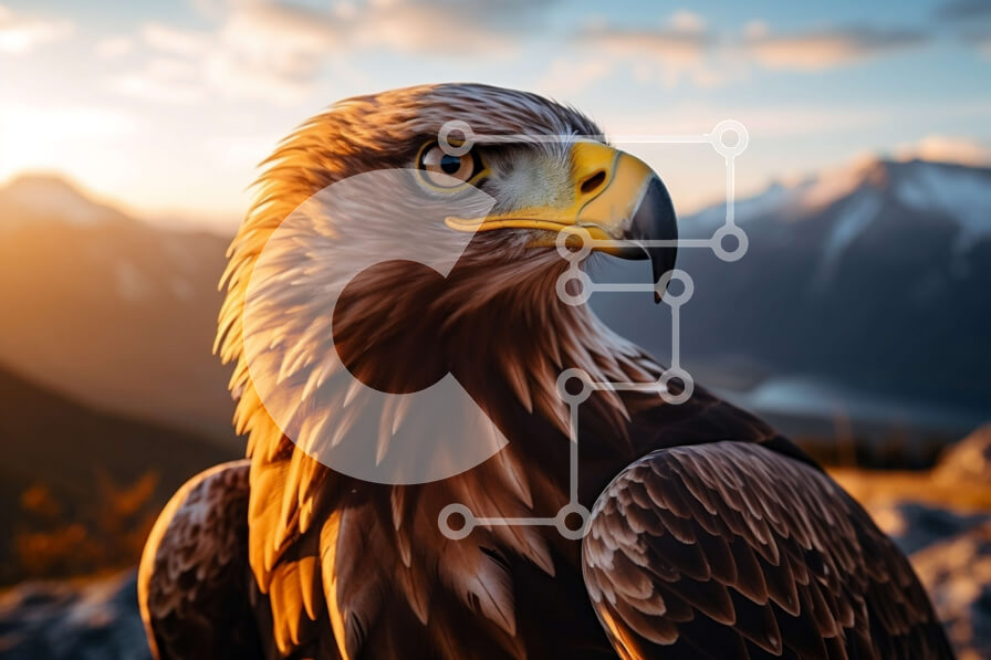 Σετ των 2 Intra Συλλεκτικό Ξύλινο Παζλ Plywood  4mm - Εκπληκτική εικόνα ενός μεγαλοπρεπούς αετού στη φύση Σε Ξύλινο Κουτί - Διαστάσεις: 10x10 cm – 25 κομμάτια