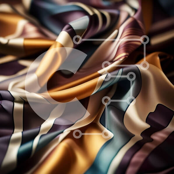 Σετ των 2 Intra Συλλεκτικό Ξύλινο Παζλ Plywood  4mm - Πολυτελές και εκλεπτυσμένο κοντινό πλάνο από πολύχρωμο ριγέ μεταξωτό ύφασμα Σε Ξύλινο Κουτί - Διαστάσεις: 10x10 cm – 25 κομμάτια