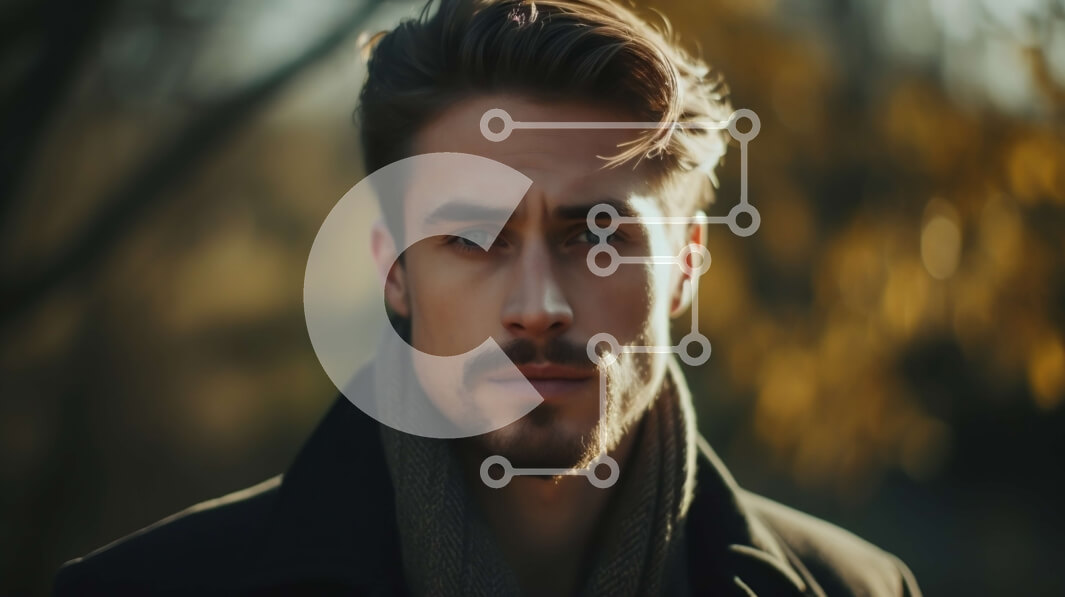 Intra Συλλεκτικό Ξύλινο Παζλ Plywood  4mm - Κομψός άνδρας με μαύρο παλτό και κασκόλ Σε Ξύλινο Κουτί - Διαστάσεις Puzzle: 10x10 cm – 25 κομμάτια