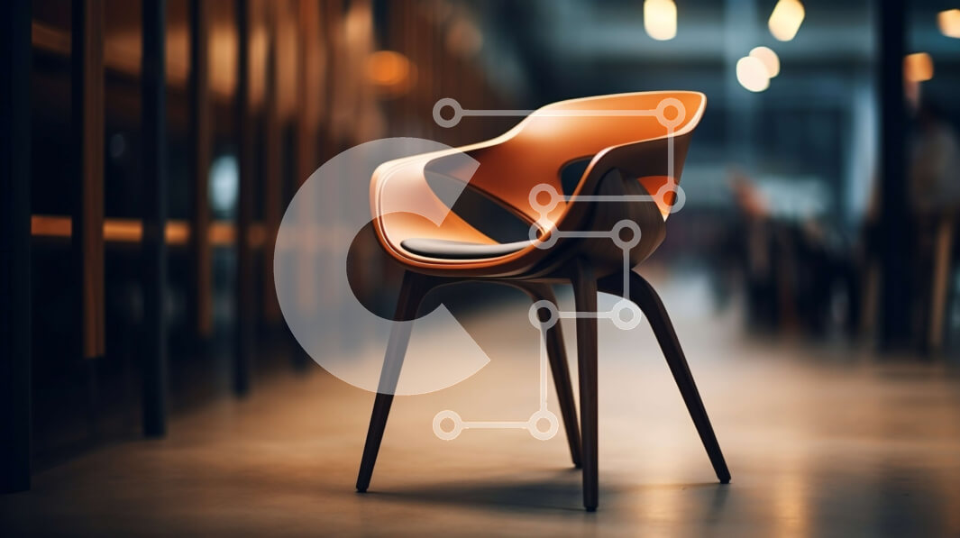 Intra Συλλεκτικό Ξύλινο Παζλ Plywood  4mm - Μοντέρνα πορτοκαλί καρέκλα με κομψό σχέδιο Σε Ξύλινο Κουτί - Διαστάσεις Puzzle: 10x10 cm – 25 κομμάτια