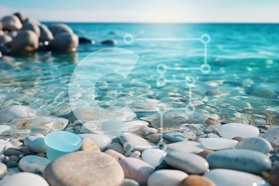 Intra Συλλεκτικό Ξύλινο Παζλ Plywood  4mm - Γραφική εικόνα μιας βραχώδης παραλίας με καταγάλανα νερά Σε Ξύλινο Κουτί - Διαστάσεις: 10x10 cm – 25 κομμάτια