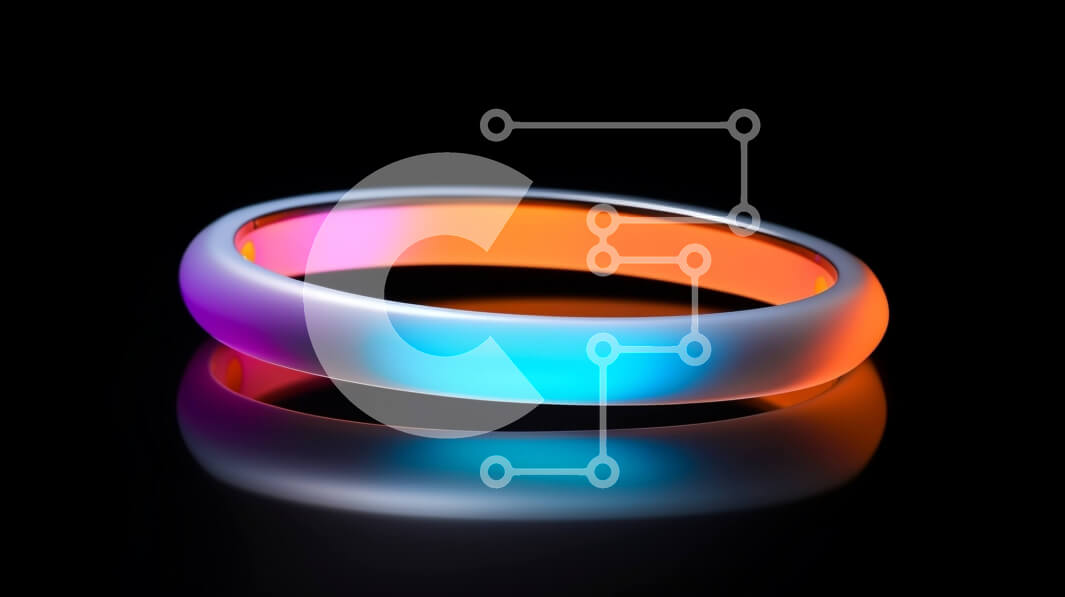 Intra Συλλεκτικό Ξύλινο Παζλ Plywood  4mm - Πολύχρωμα πολύχρωμα δαχτυλίδια σε μαύρο φόντο Σε Ξύλινο Κουτί - Διαστάσεις Puzzle: 10x10 cm – 25 κομμάτια