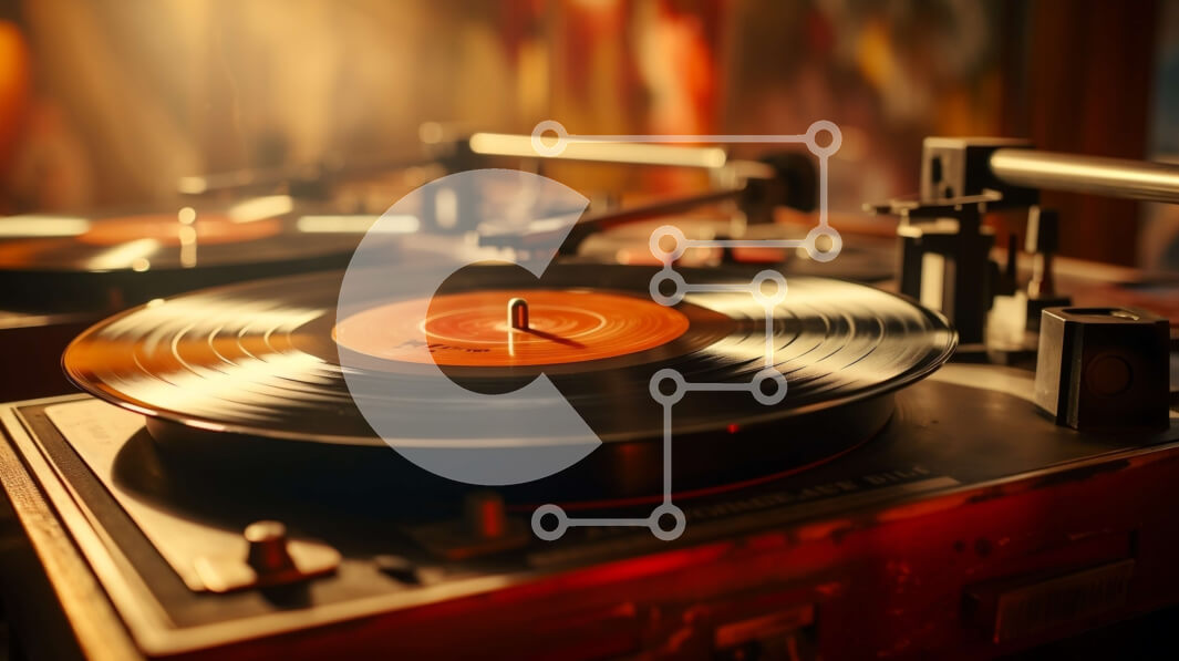 Intra Συλλεκτικό Ξύλινο Παζλ Plywood  4mm - Vintage πικάπ με δίσκο βινυλίου σε πικάπ Σε Ξύλινο Κουτί - Διαστάσεις Puzzle: 10x10 cm – 25 κομμάτια