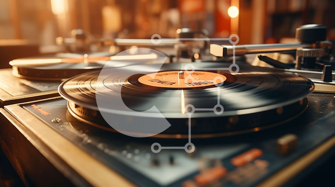 Intra Συλλεκτικό Ξύλινο Παζλ Plywood  4mm - Vintage πικάπ σε ξύλινη επιφάνεια Σε Ξύλινο Κουτί - Διαστάσεις Puzzle: 10x10 cm – 25 κομμάτια